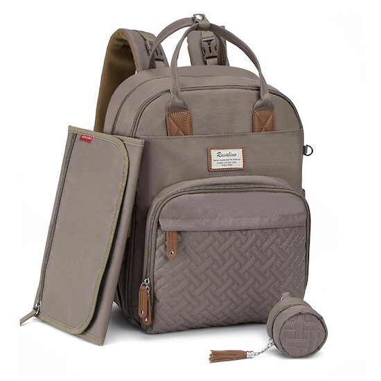 Ruvalino Sac à dos à langer multi-fonctions Taupe