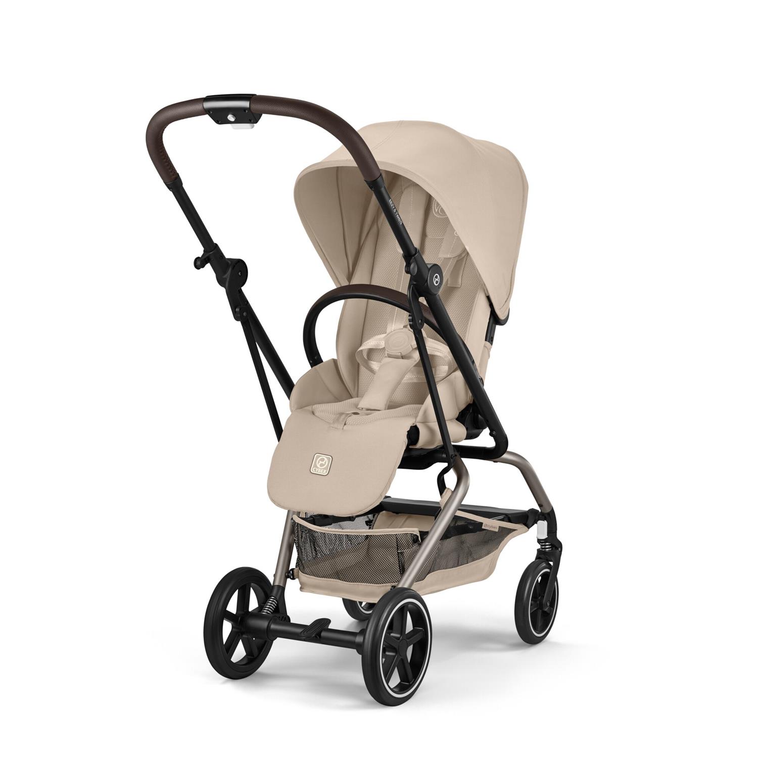 Cybex Poussette Compacte et Rotative Eezy S Twist+2 Châssis Taupe - Siège Almond Beige