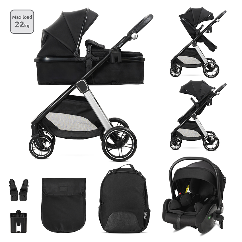 Lorelli Poussette Aspen 3en1 + coque et accessoires Noir