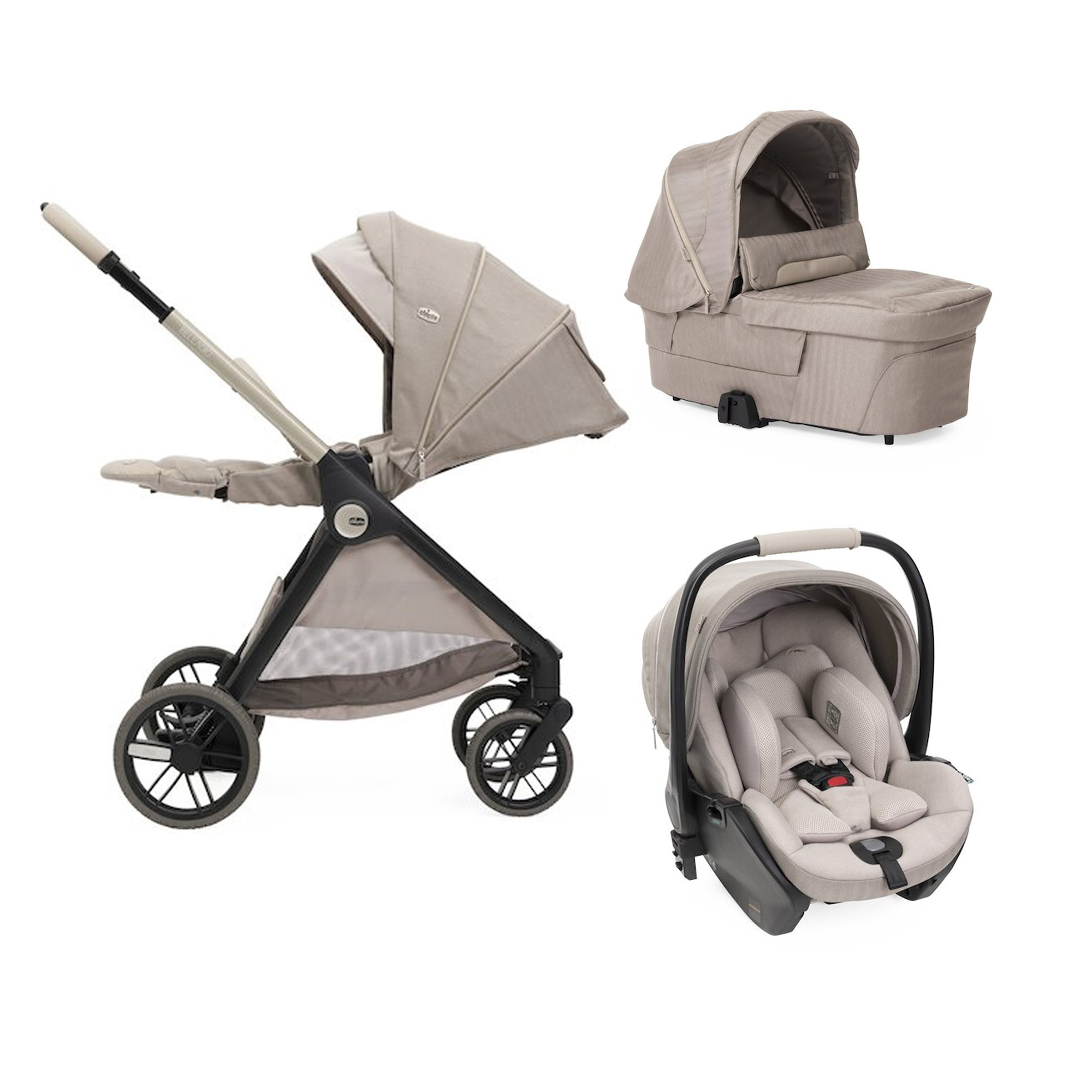 Chicco Pack Poussette trio Bellagio 2 Como Lake + nacelle + siège auto first seat recline Unique