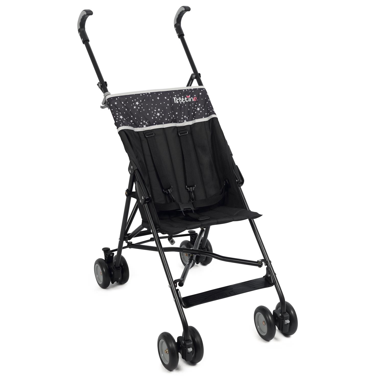 Trottine Poussette canne fixe Cantor Noir étoile
