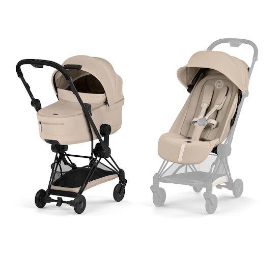 Cybex Poussette ultra-compacte avec nacelle pliable Duo Coya Matt Black / Cozy Beige