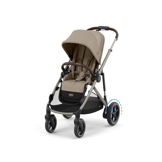 Cybex Poussette E-Gazelle Chassis Taupe / Siège Almond Beige