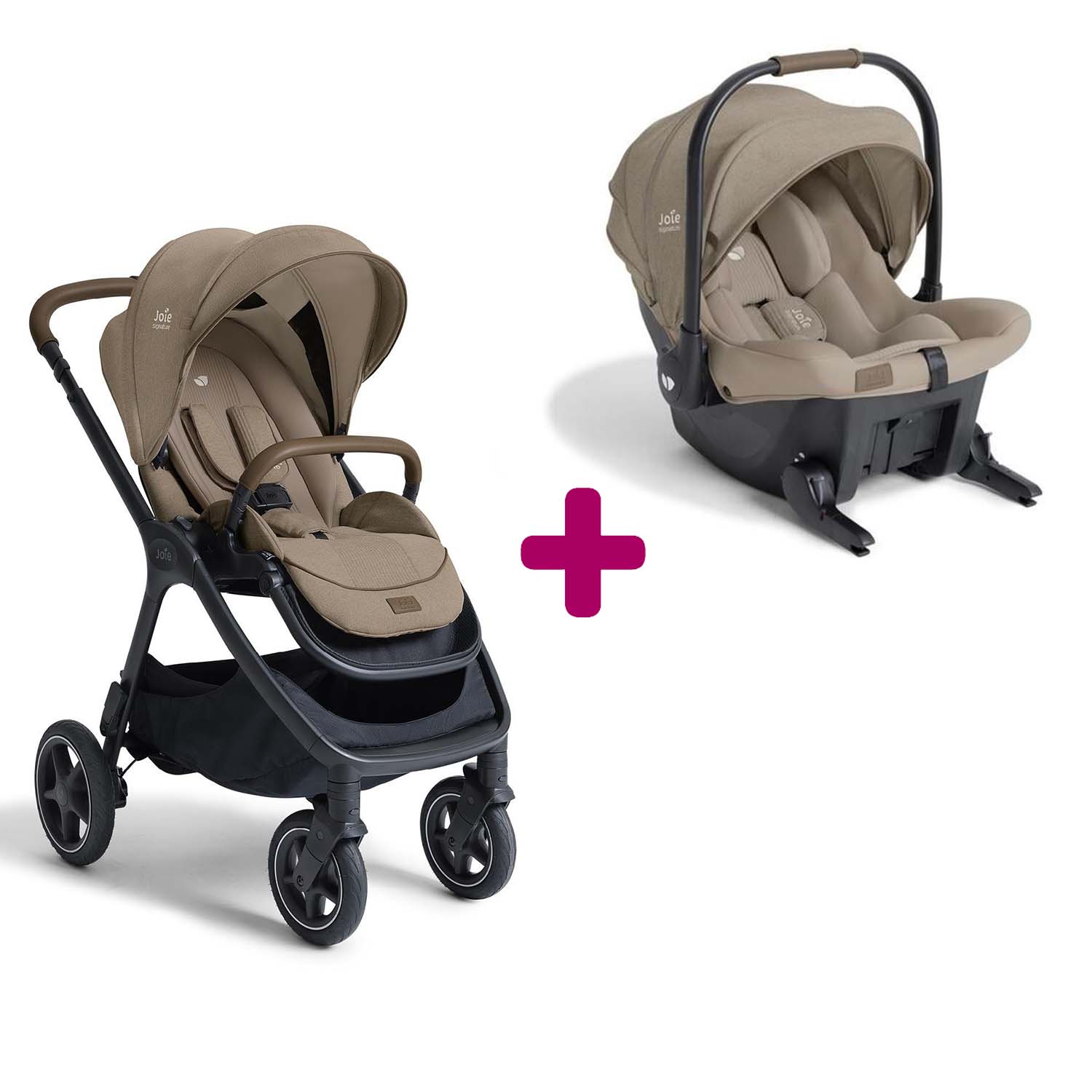 Joie Pack poussette duo Finiti Sandstone + coque Sprint Sandstone Unique