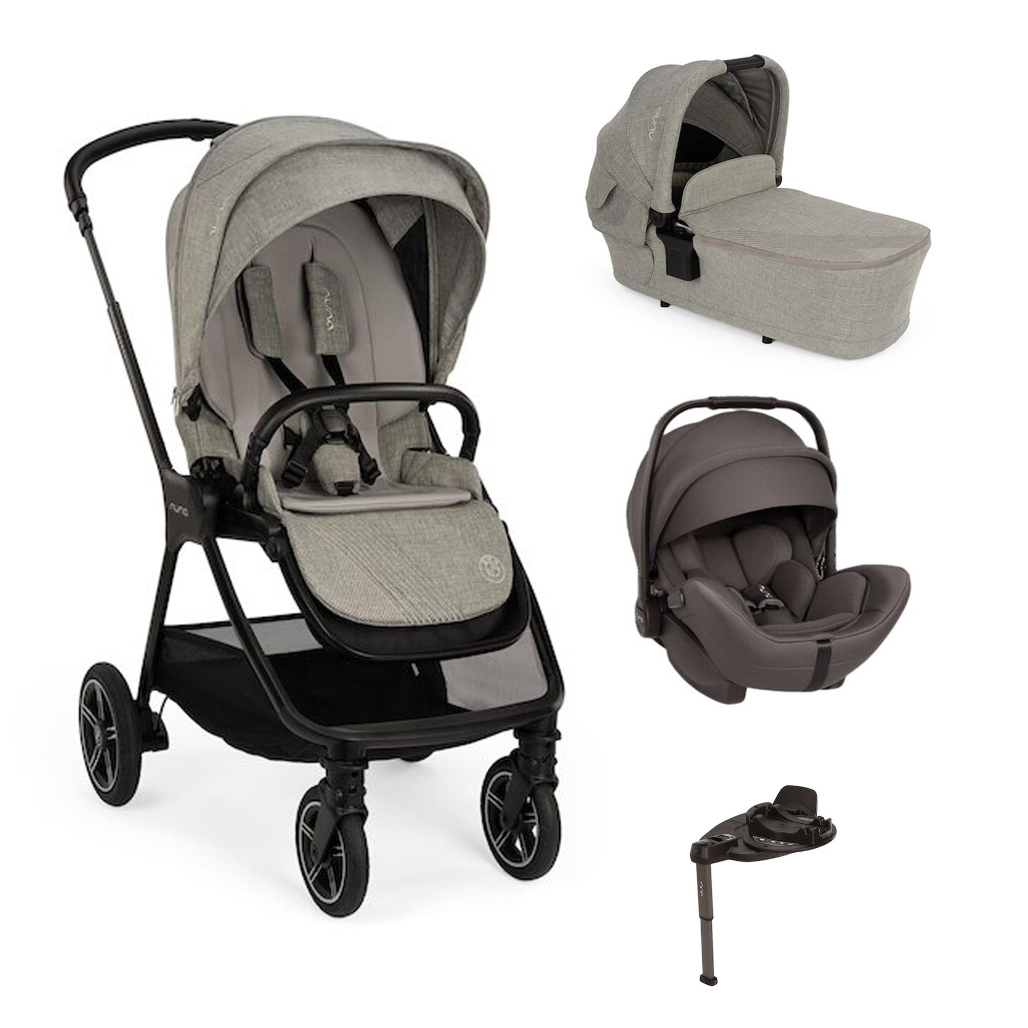 Nuna Pack Trio Poussette Triv next BMW graphene + Coque Arra flex thunder + Nacelle Lytl graphene + Base curv pivotante Unique