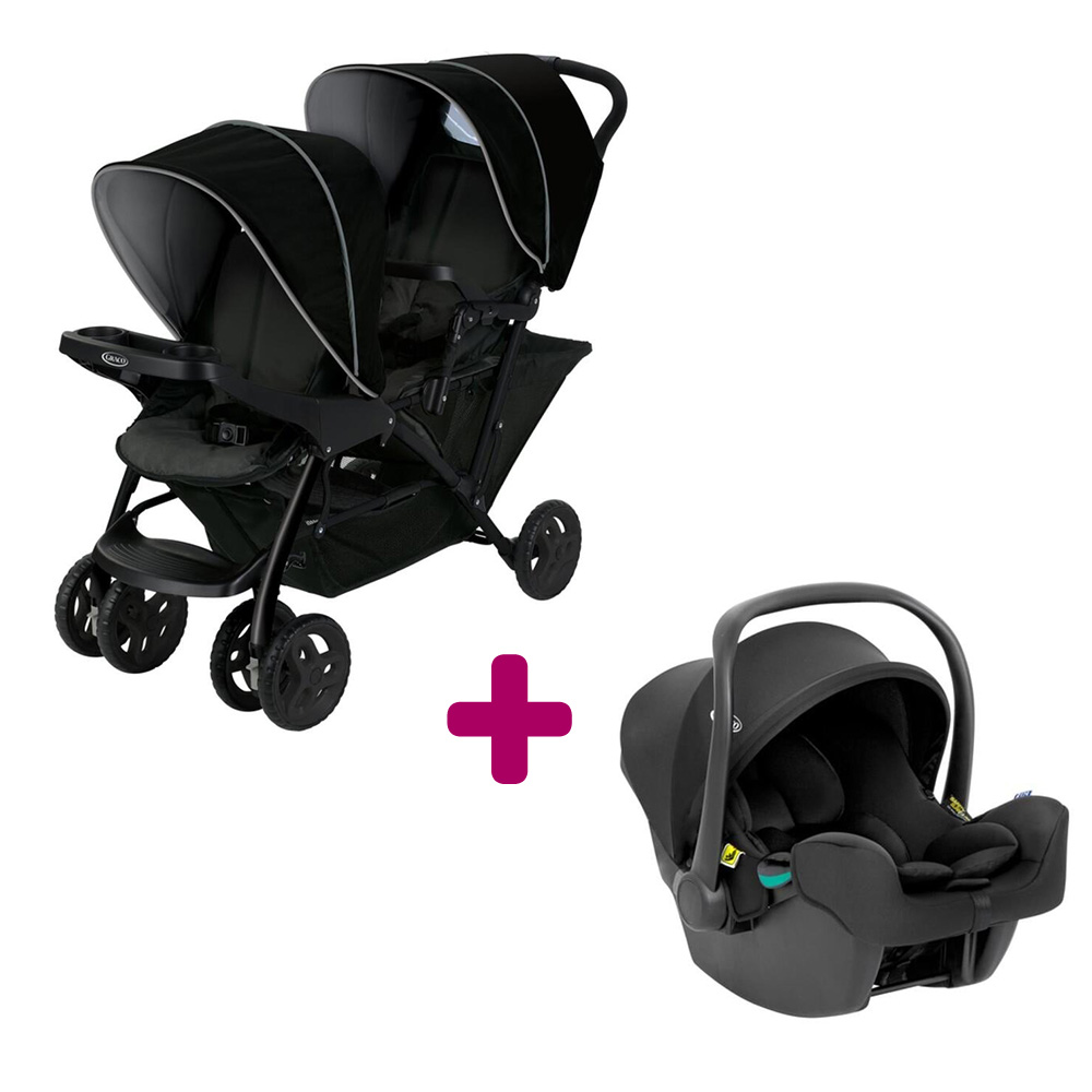 Graco Pack Poussette duo double Stadium + coque Snuglite Unique
