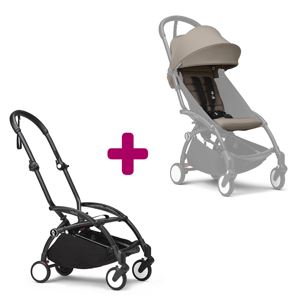 Stokke Poussette YOYO 3 Pack 6+ Taupe Cadre Noir Unique