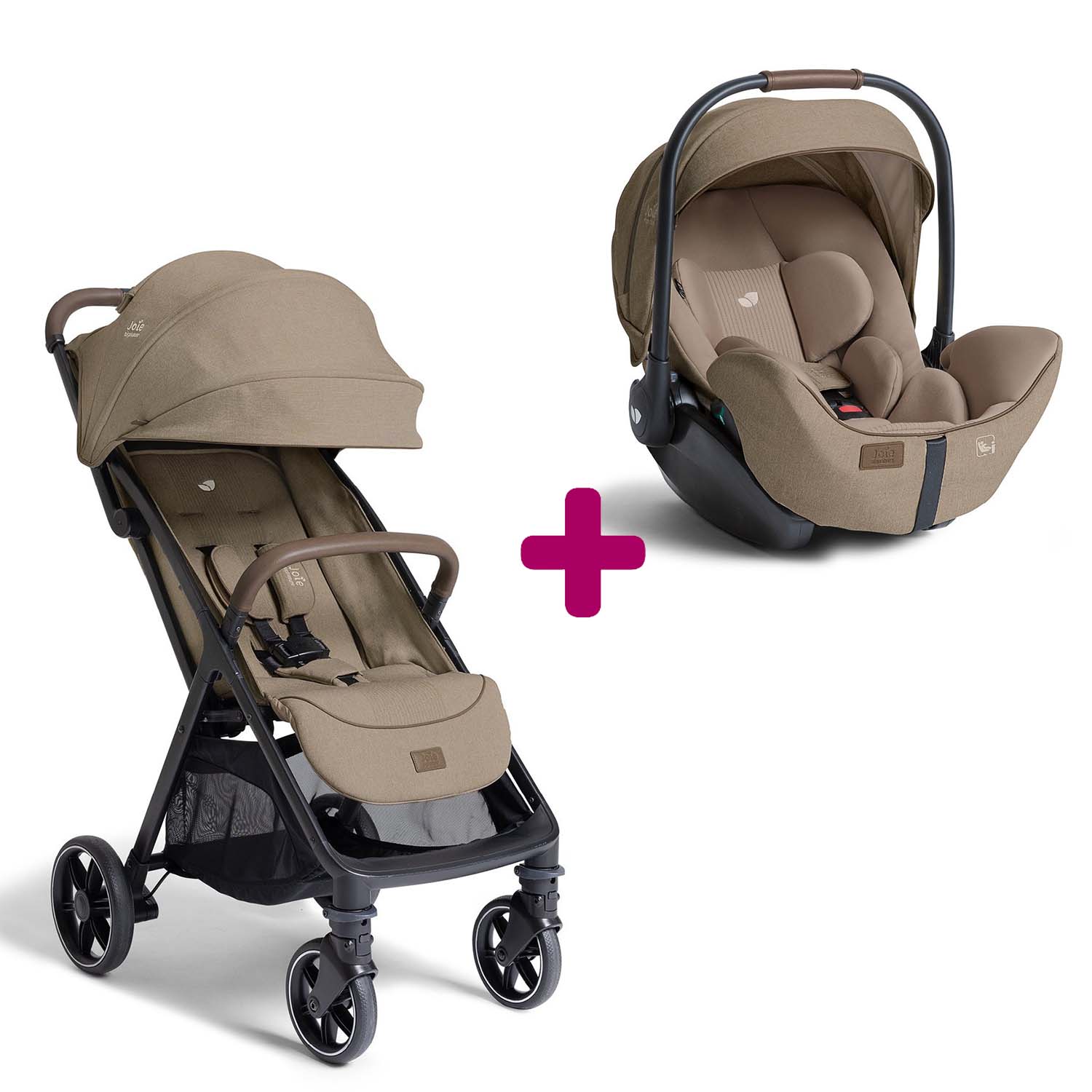 Joie Pack Poussette duo Parcel LX Sandstone + coque I-Level Pro Sandstone Unique