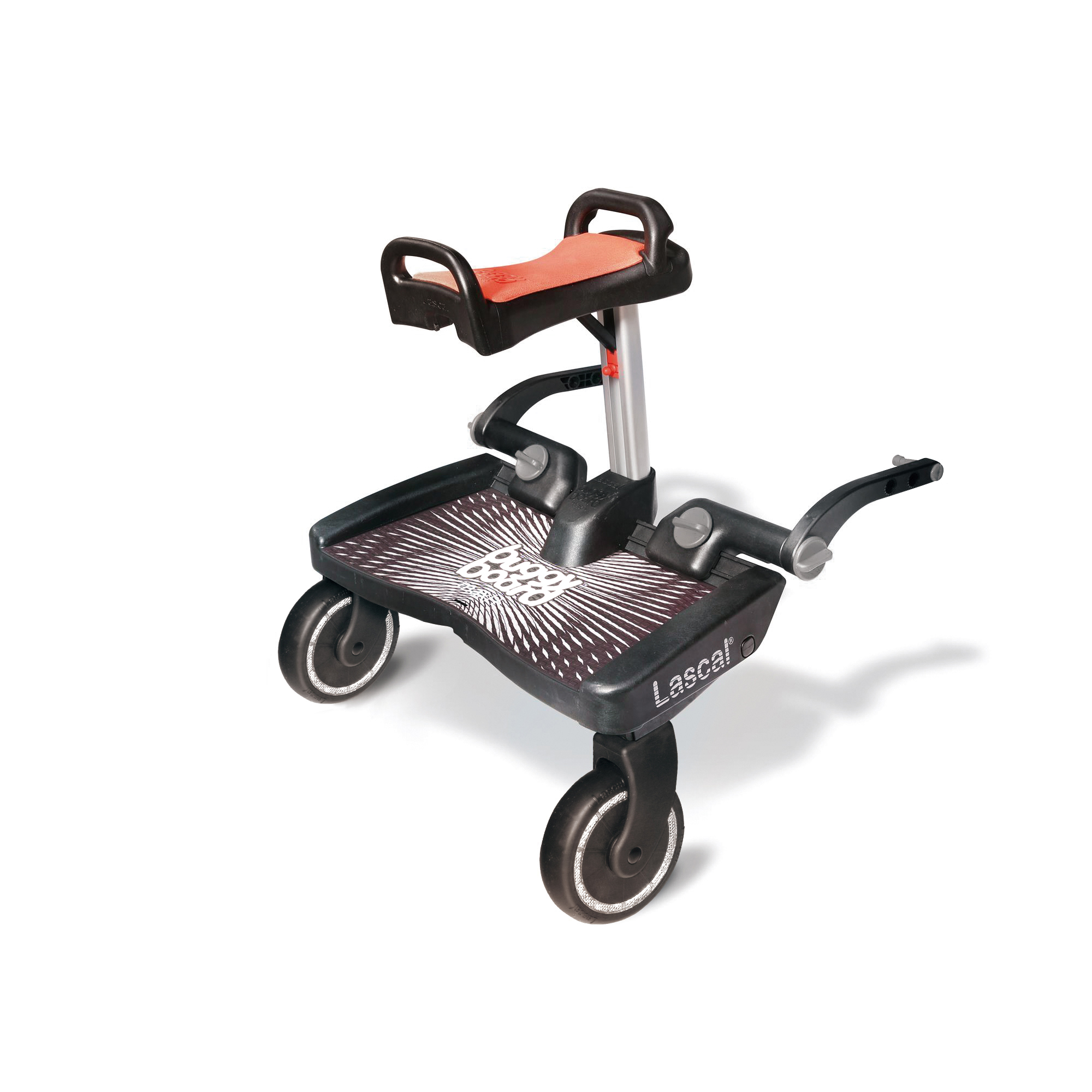 Lascal Planche à roulettes + assise Buggy Board Maxi Plus Noir/Rouge