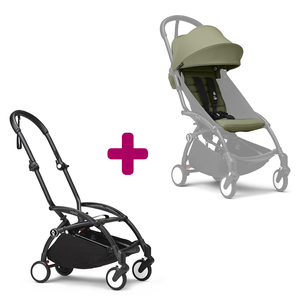 Stokke Poussette YOYO 3 Pack 6+ Olive Cadre Noir Unique