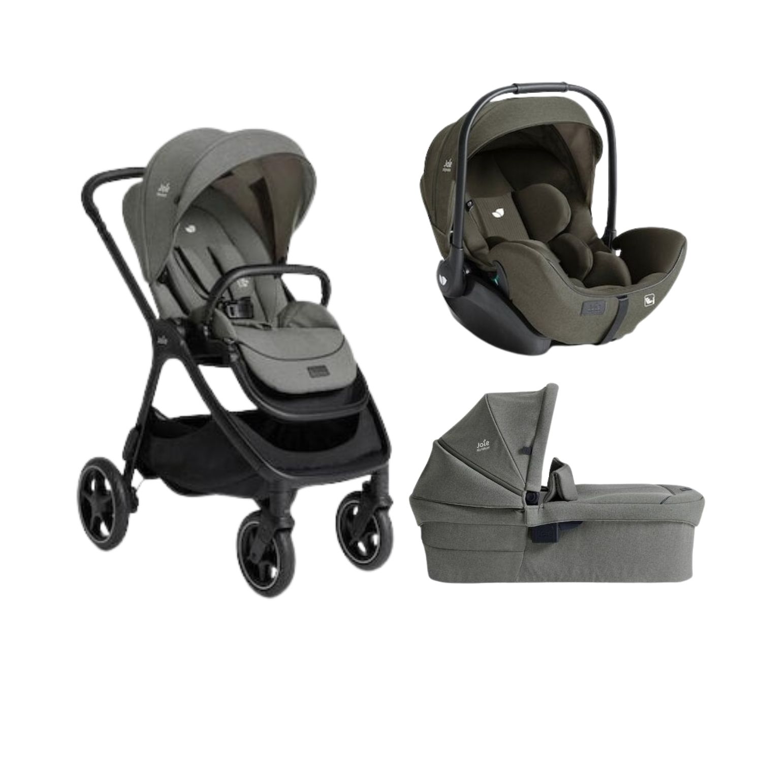 Joie Pack poussette trio Finiti Evergreen + nacelle Ramble Evergreen + coque I-Level pro Evergreen Unique