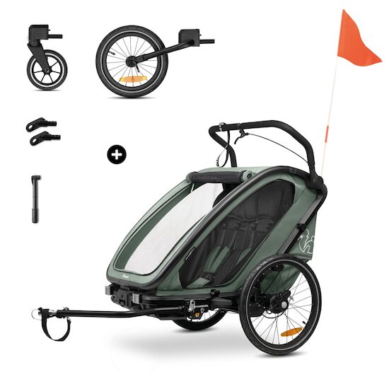 Hauck Remorque de Vélo N Walk Duo Dark Green