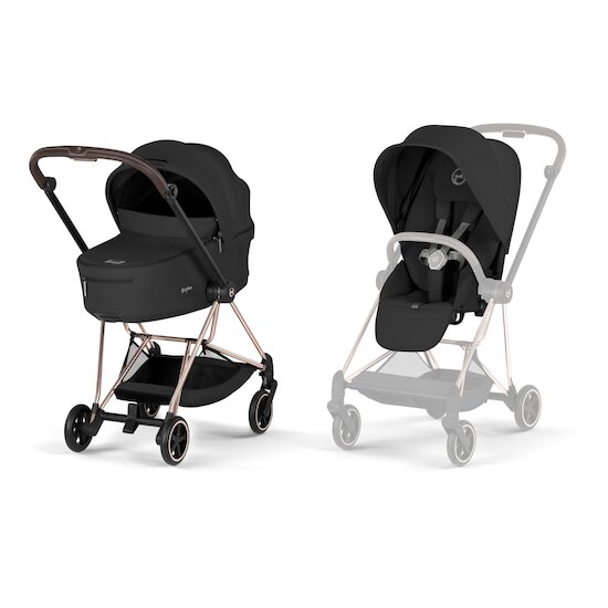 Cybex Poussette citadine avec nacelle pliable Duo Mios Châssis Rose Gold / Sepia Black