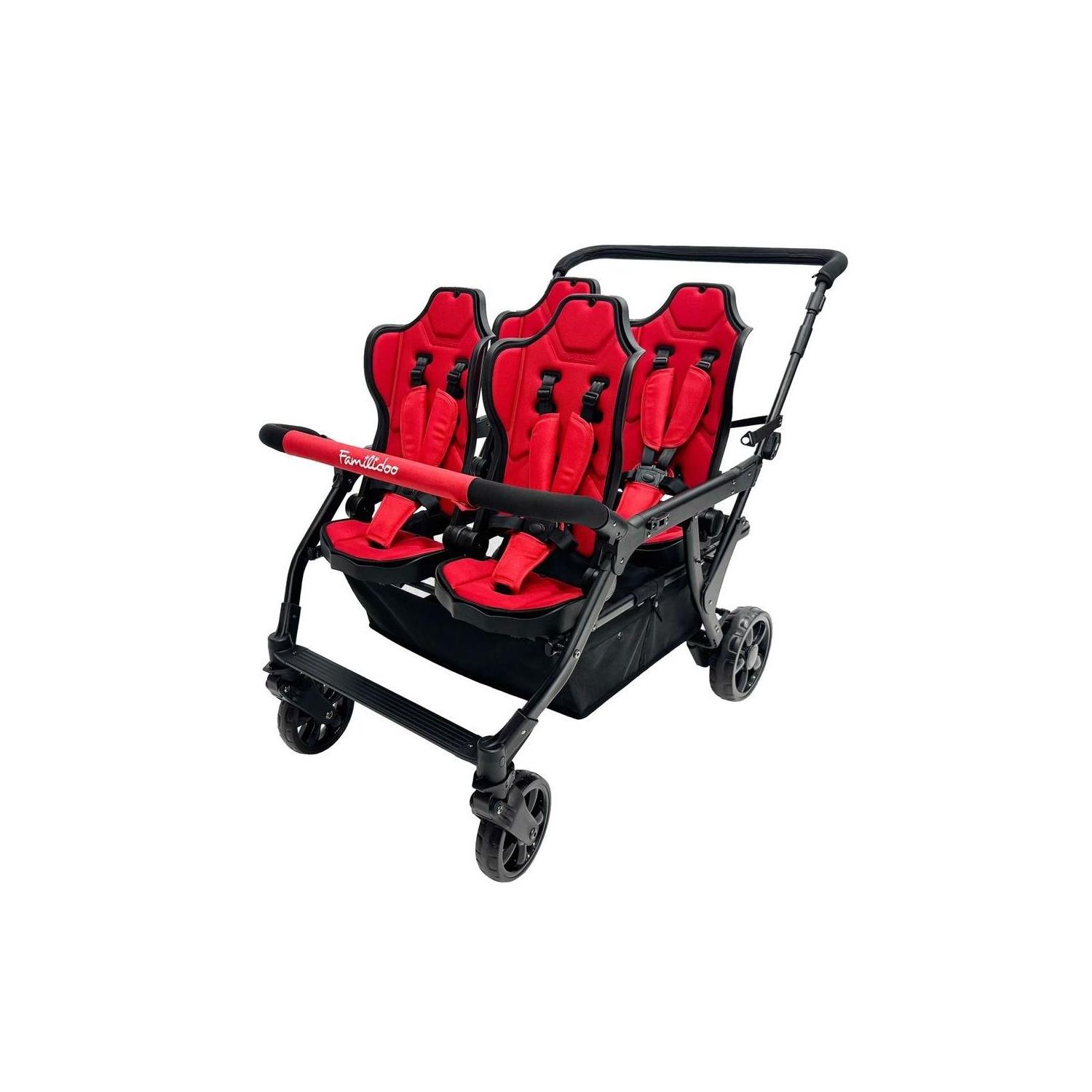 Familidoo Poussette 4 Places Assises Réversibles DSP4 Red