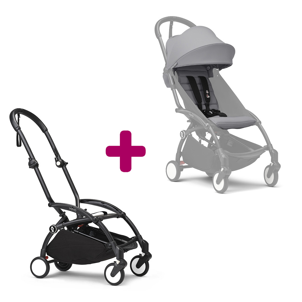 Stokke Poussette YOYO 3 Pack 6+ Stone Cadre Noir Unique