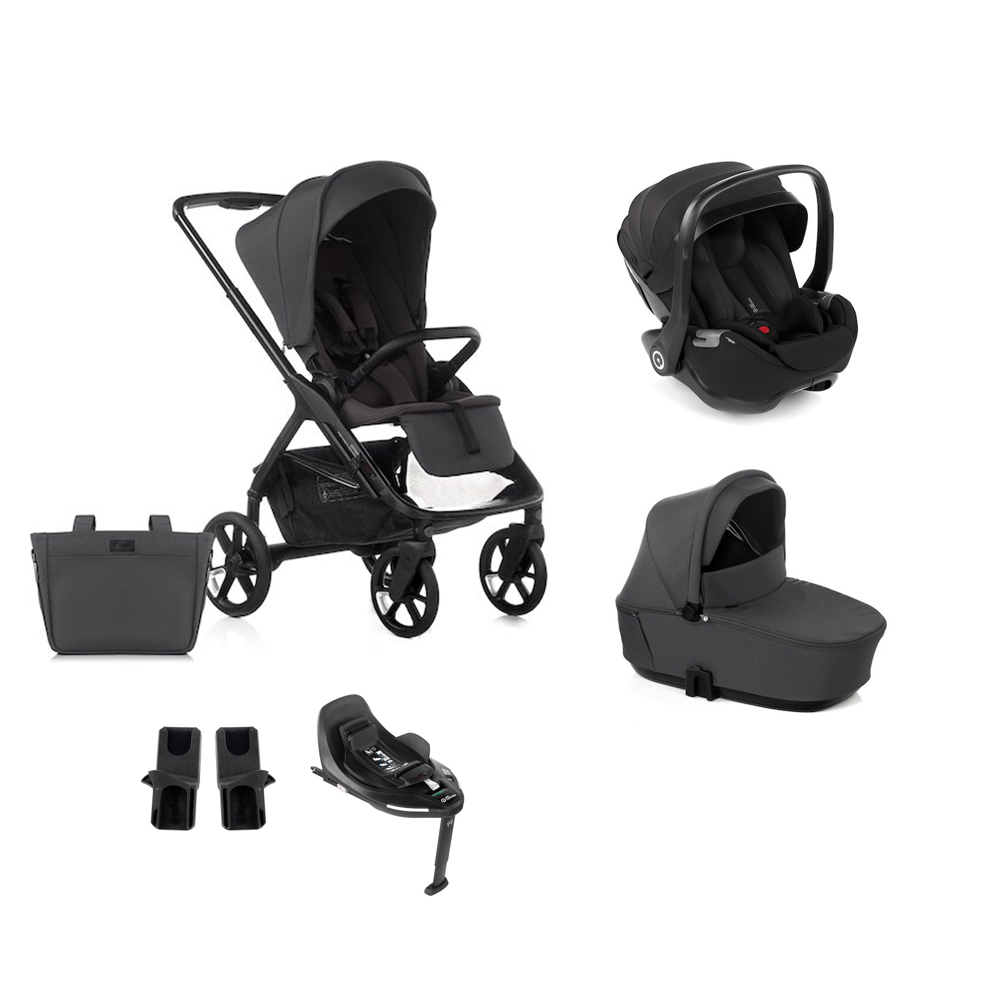Jané Pack Poussette trio Keep avec nacelle et coque Kombibaby cloud et base pivotante Unique