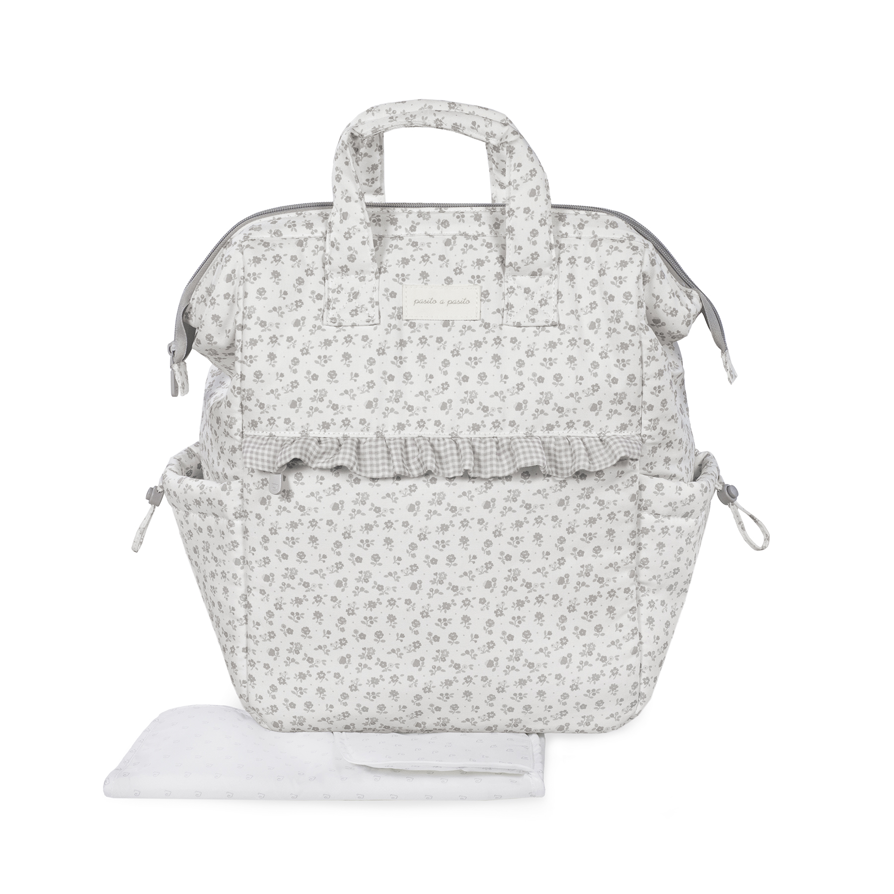 Pasito a Pasito Sac à dos Little Bloom Fleurs Gris