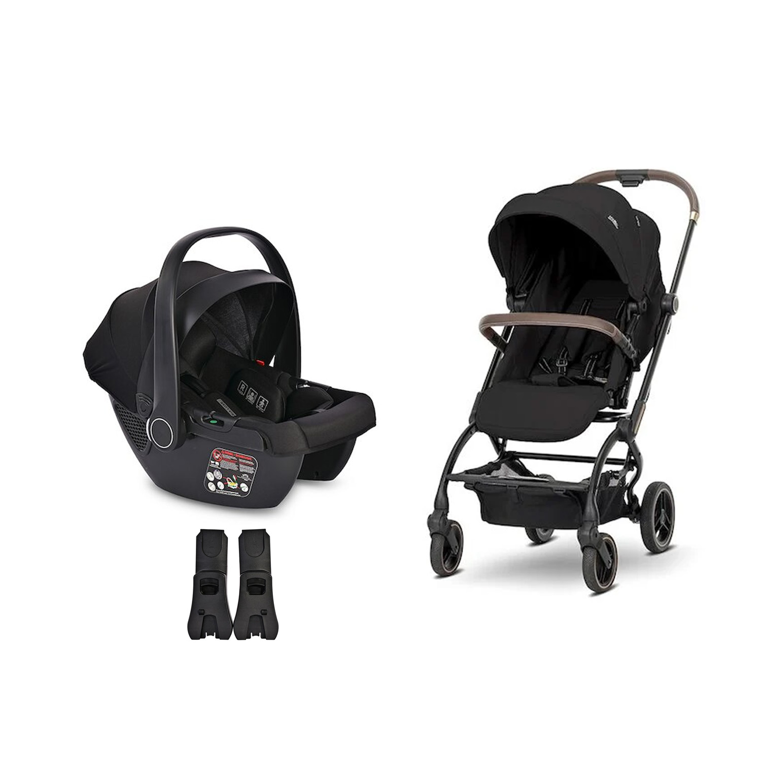 Lorelli Pack Poussette Duo Makaya avec coque Aria Lux noir Unique