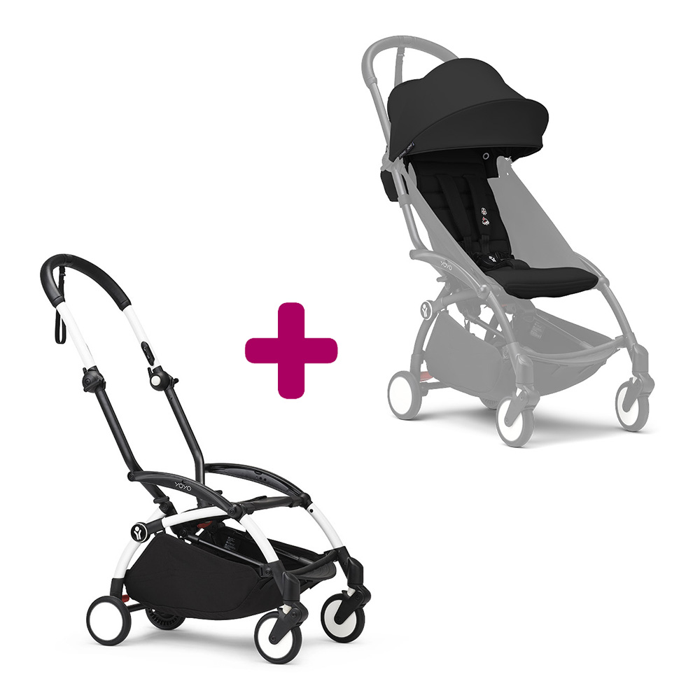 Stokke Poussette YOYO 3 Pack 6+ Noir Cadre Blanc Unique