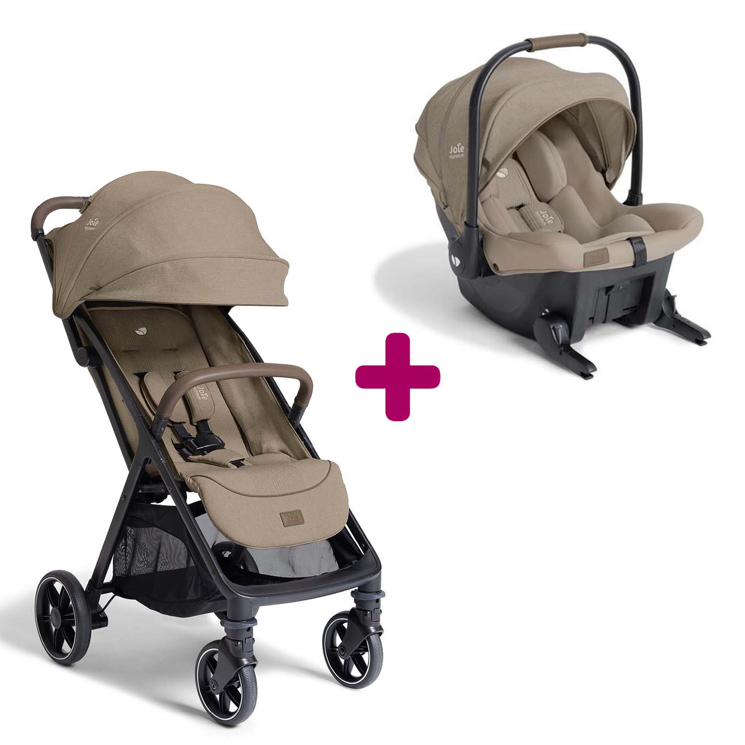 Joie Pack Poussette duo Parcel Lx Sandstone + coque Sprint Sandstone Unique