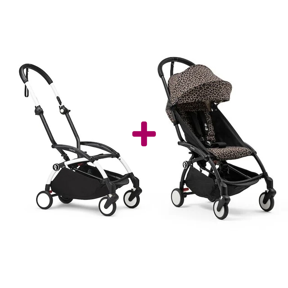 Stokke Poussette YOYO 3 Pack 6+ Léopard Cadre Blanc Unique