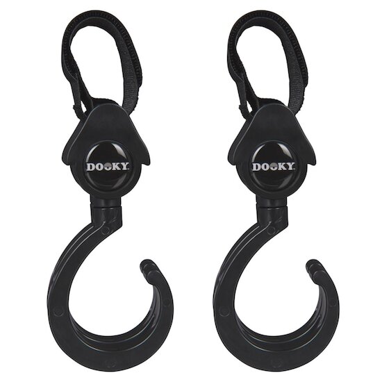 Dooky Set de 2 Crochet 360° pour poussette Noir