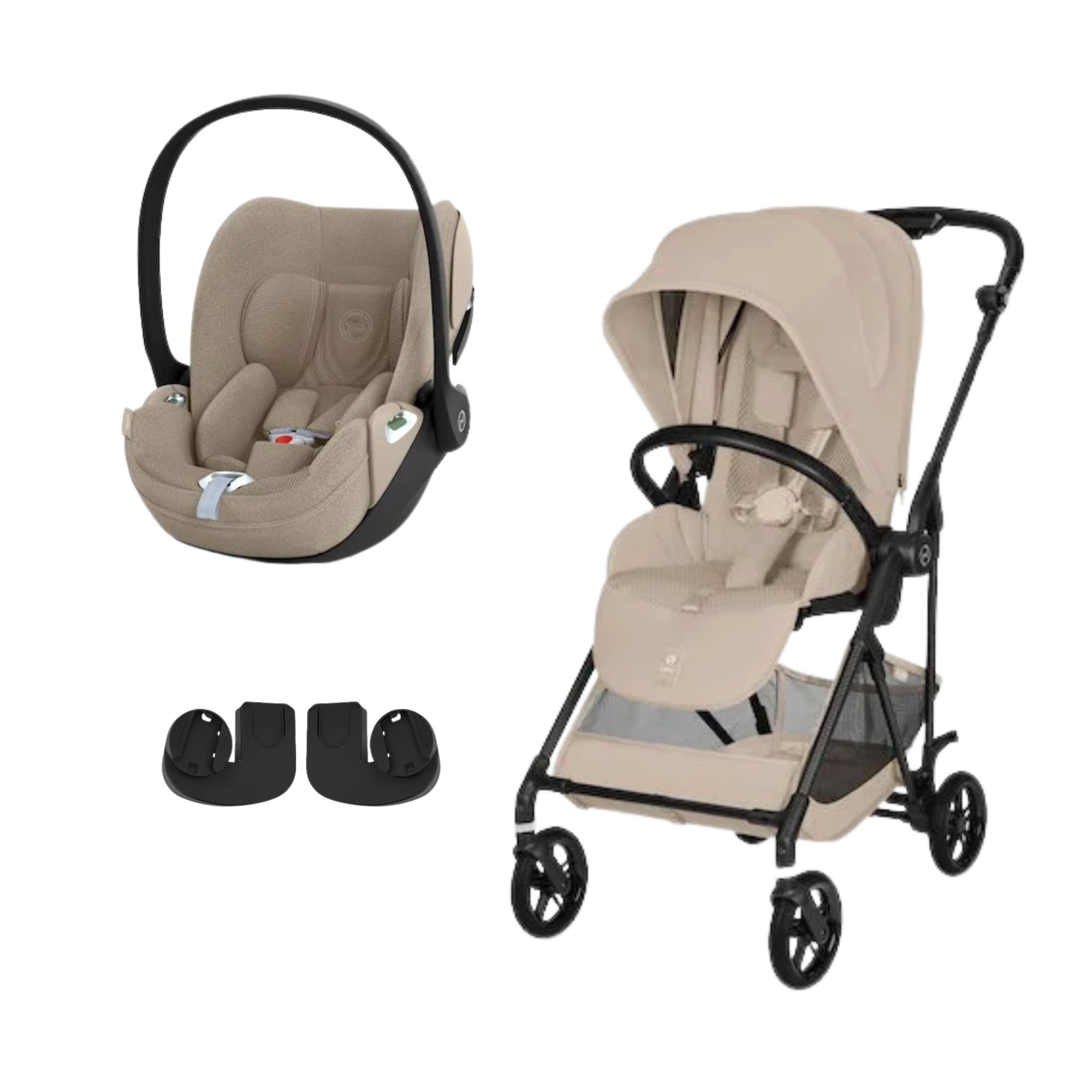 Cybex Pack Poussette duo Melio Almond Beige + coque Cloud T tissu plus Cozy Beige Unique