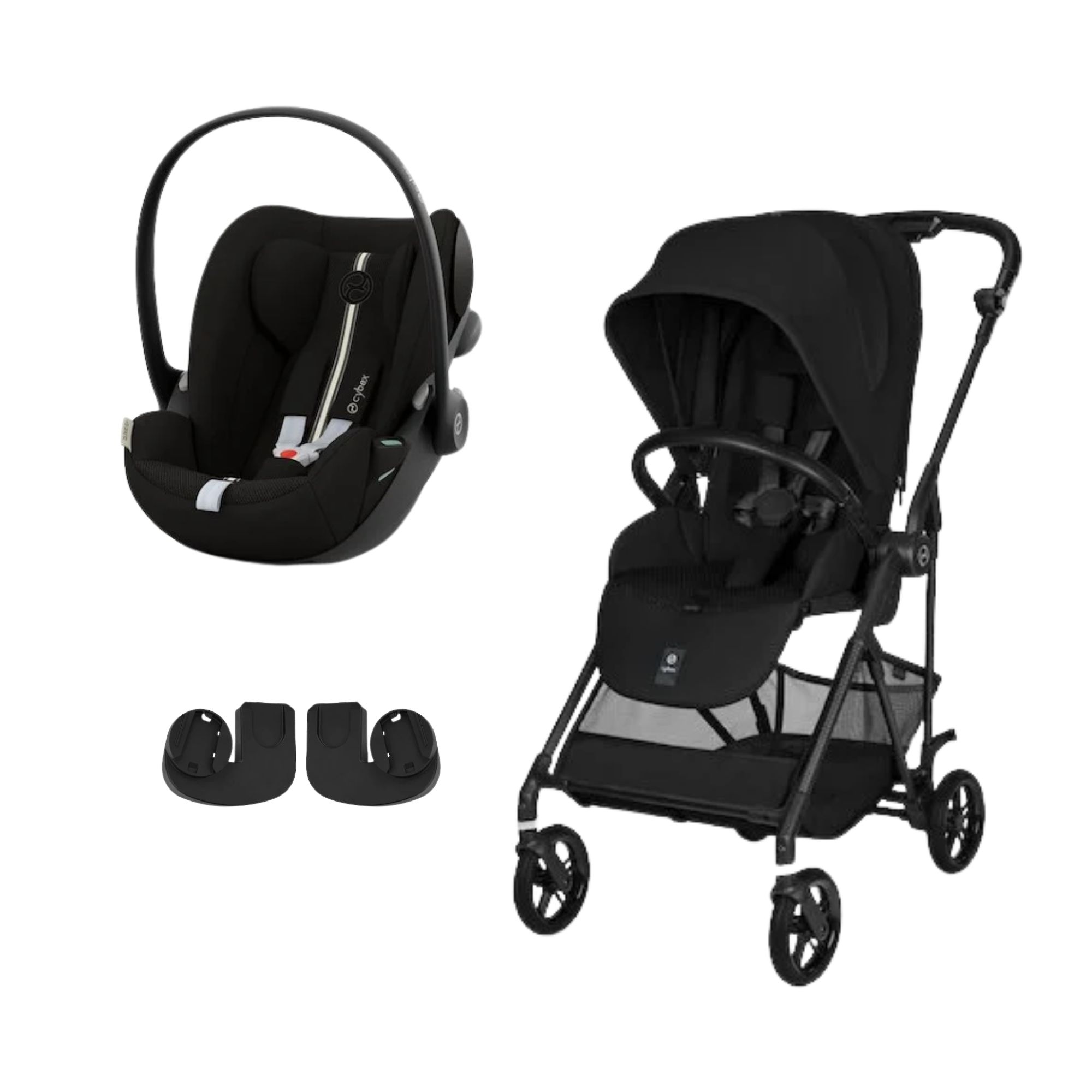 Cybex Pack Poussette duo Melio Magic Black + coque Cloud G tissu plus Moon Black Unique