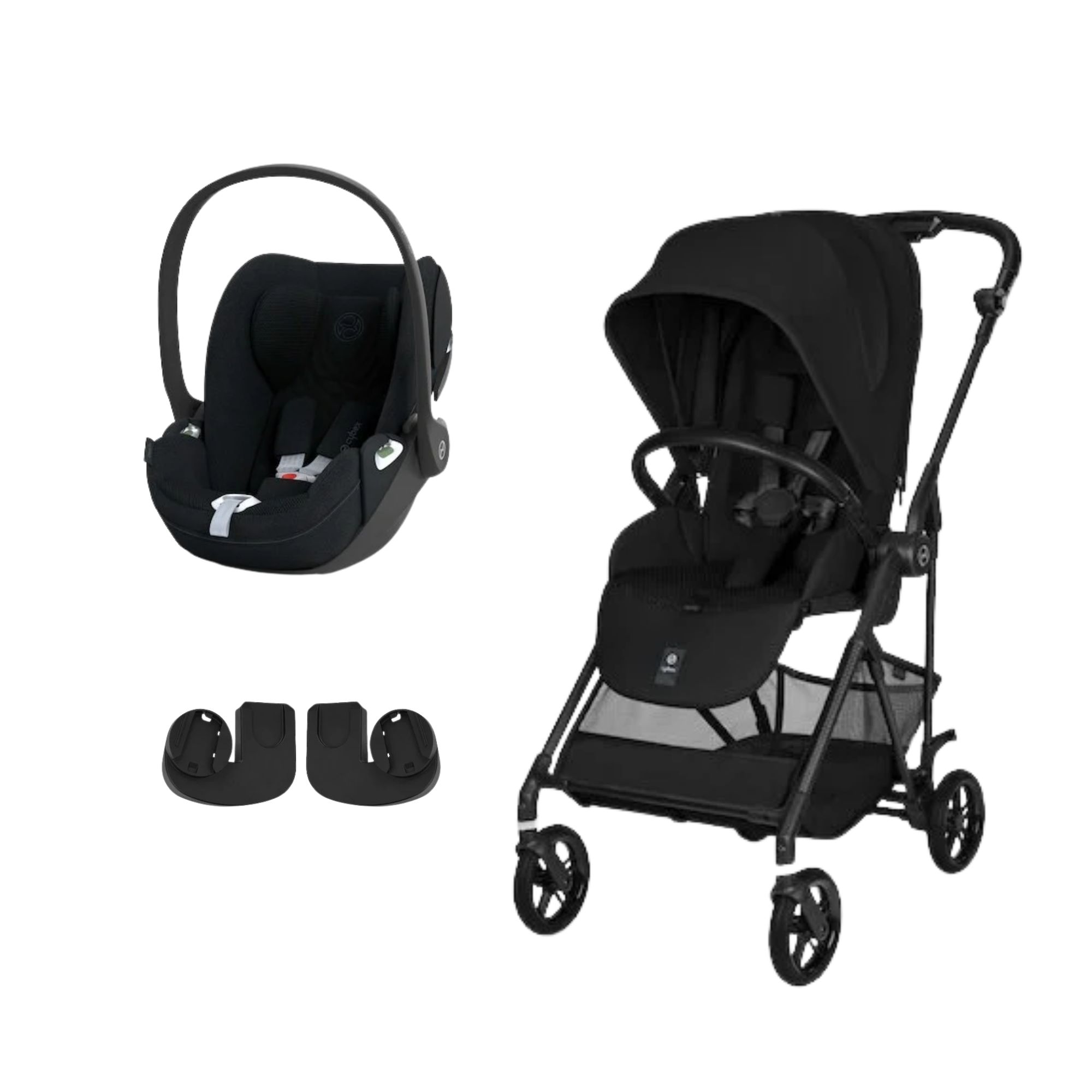 Cybex Pack Poussette duo Melio Magic Black + coque Cloud T tissu plus Sepia Black Unique