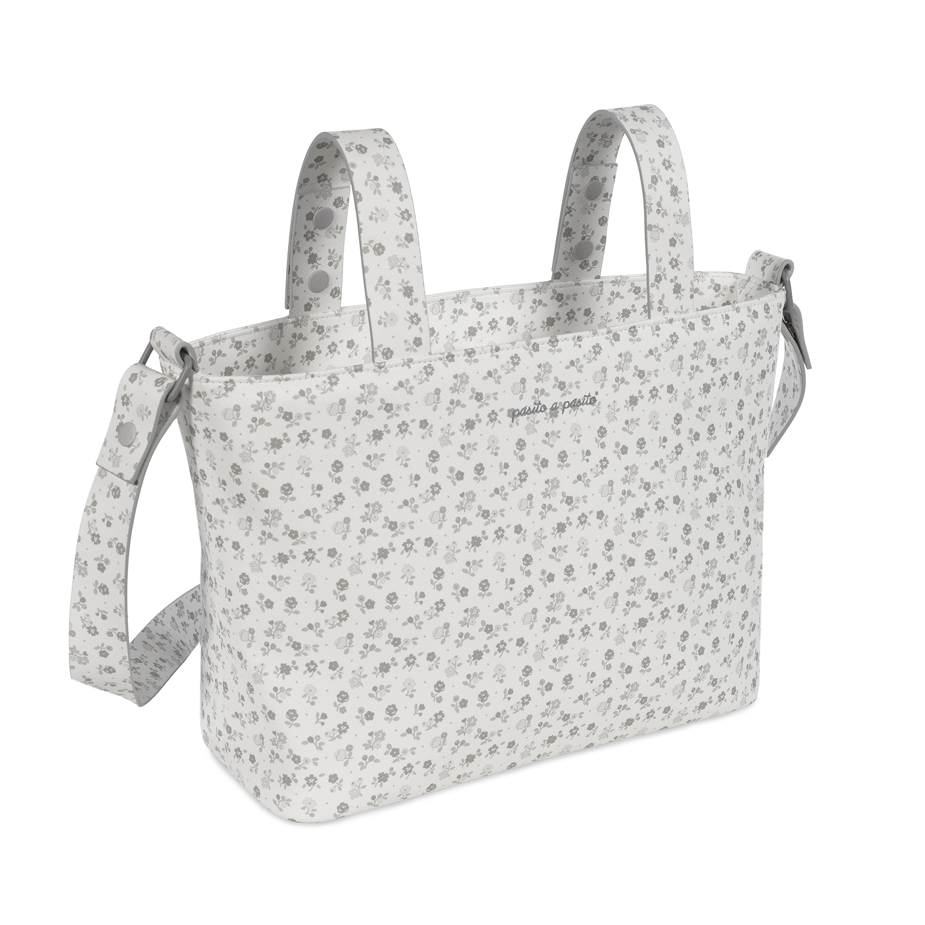 Pasito a Pasito Sac Crossbody Little Bloom Fleurs Gris