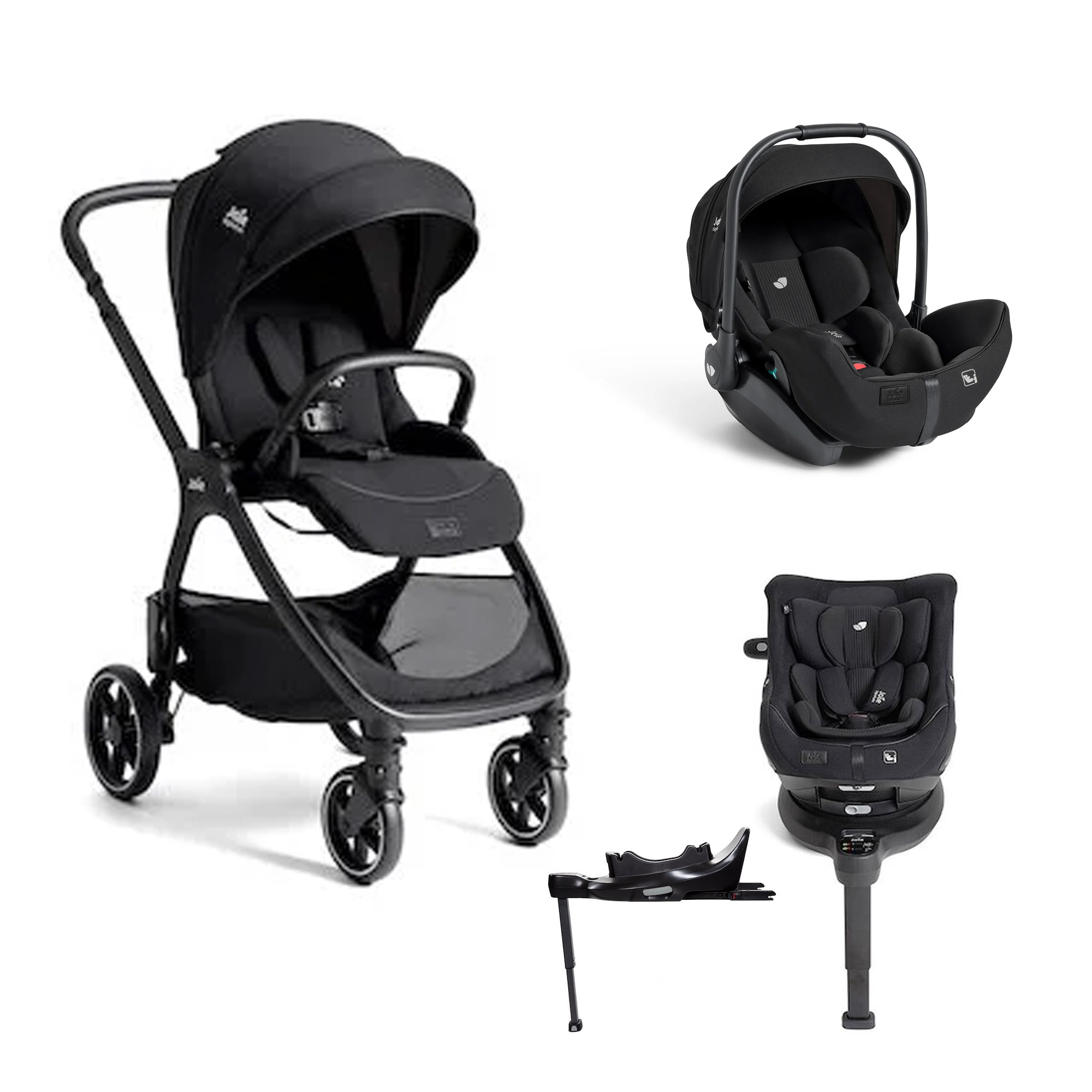 Joie Pack poussette duo XL Valora Eclipse + coque i-level pro + siège auto i-harbour pro + base isofix encore Unique