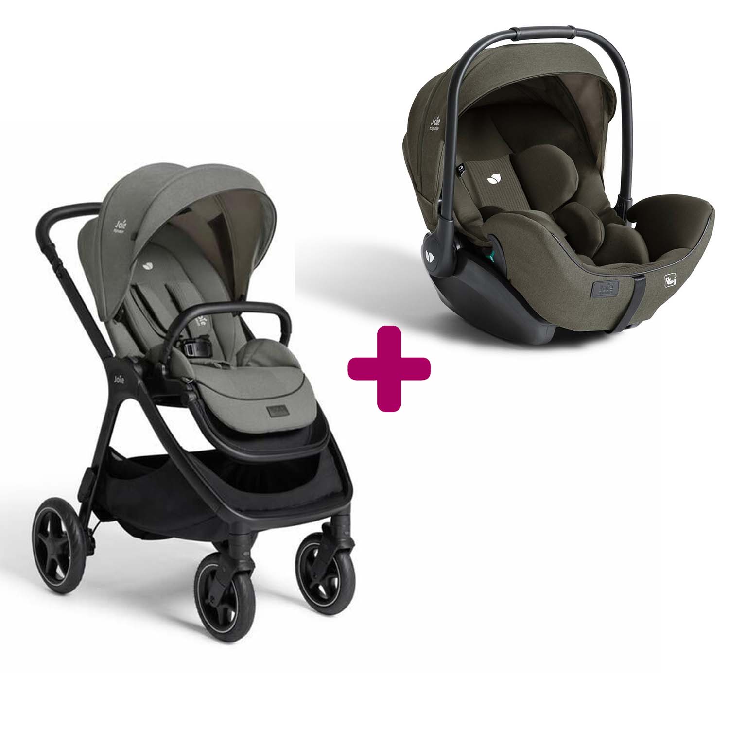 Joie Pack poussette duo Finiti Evergreen + coque I-Level Pro Evergreen Unique