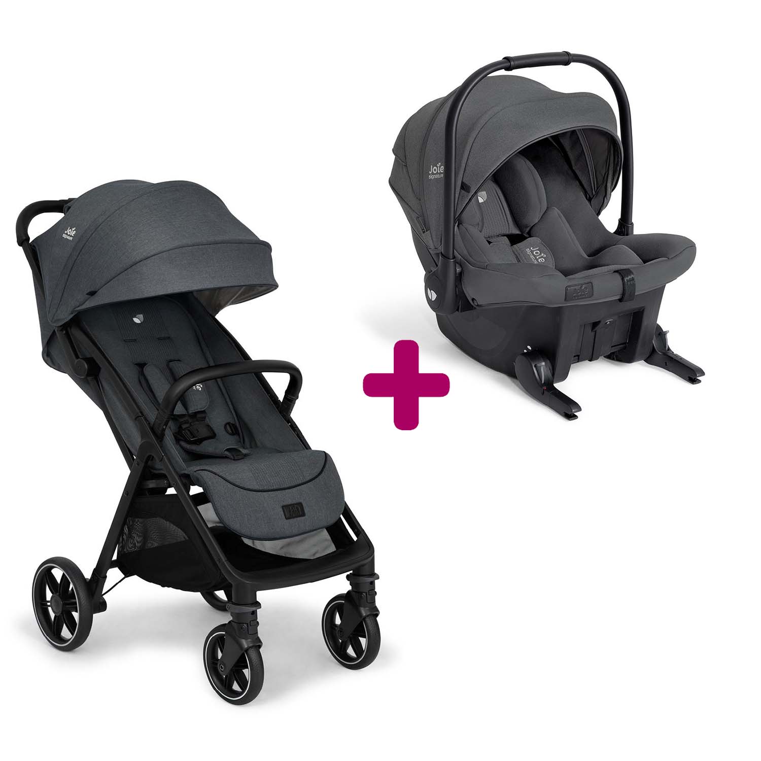 Joie Pack Poussette duo Parcel Lx Ebony + coque Sprint Ebony Unique