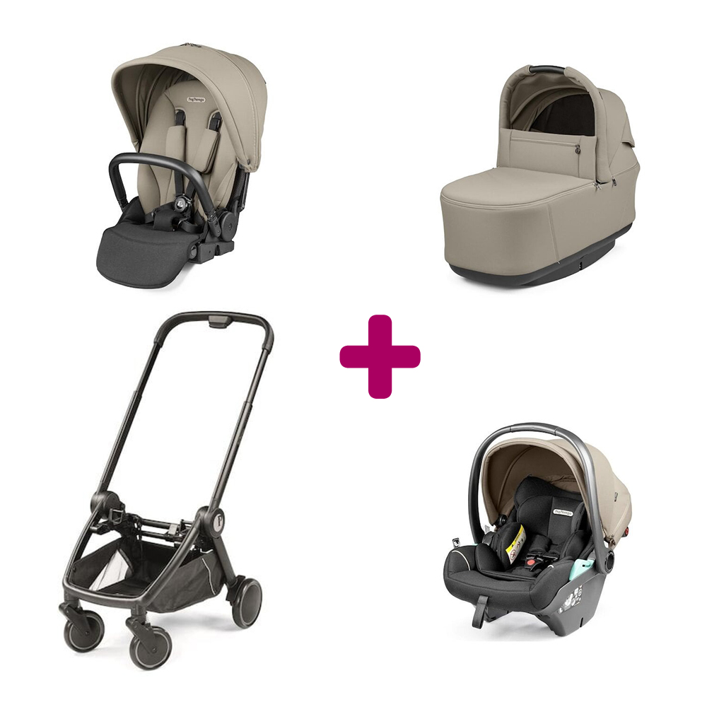 Peg Perego Pack Poussette Trio City Loop + Nacelle Pop Up + Assise + coque primo Viaggio Lounge Vanilla Blend Unique