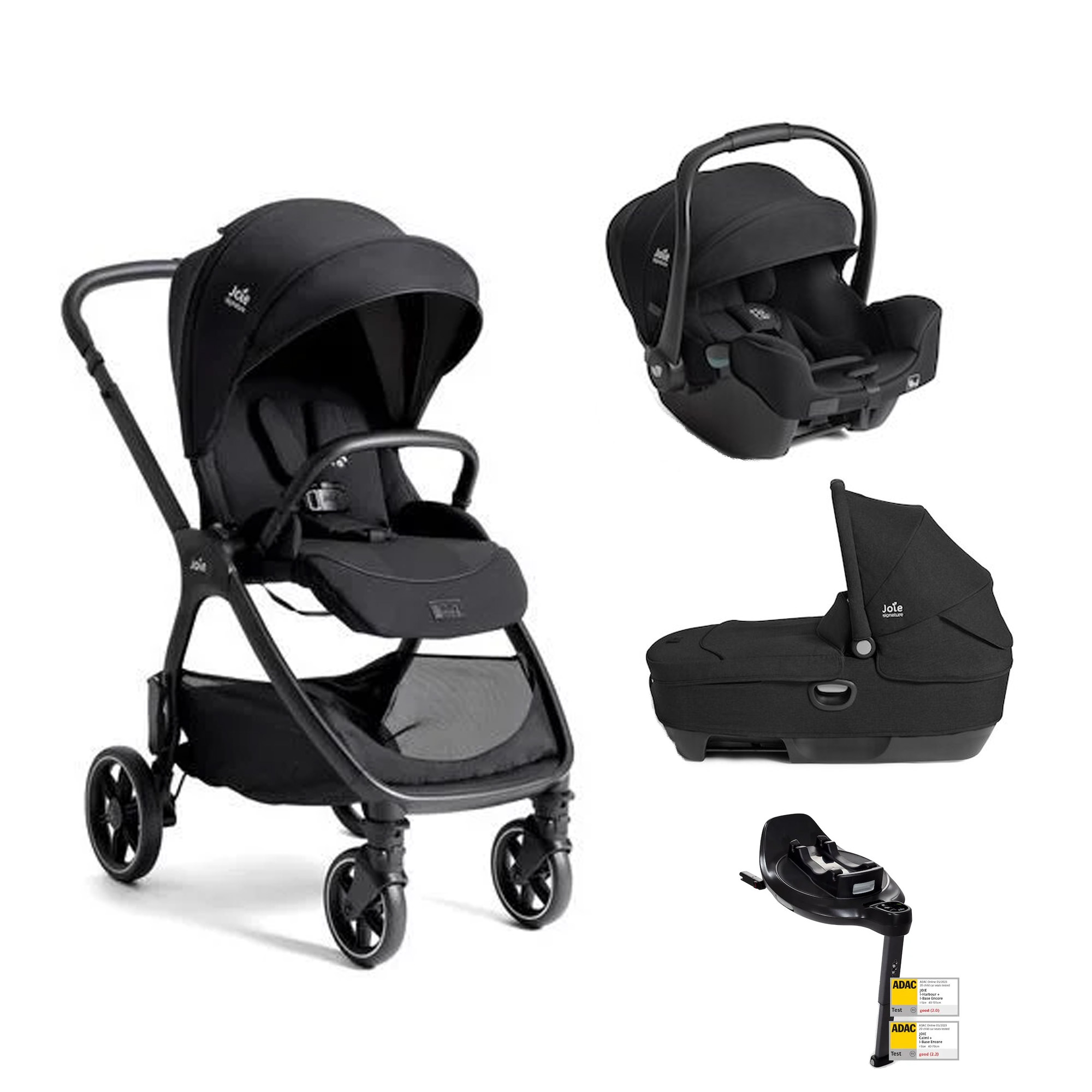 Joie Pack poussette trio XL Valora Eclipse + coque i-starter + nacelle calmi + base encore Unique