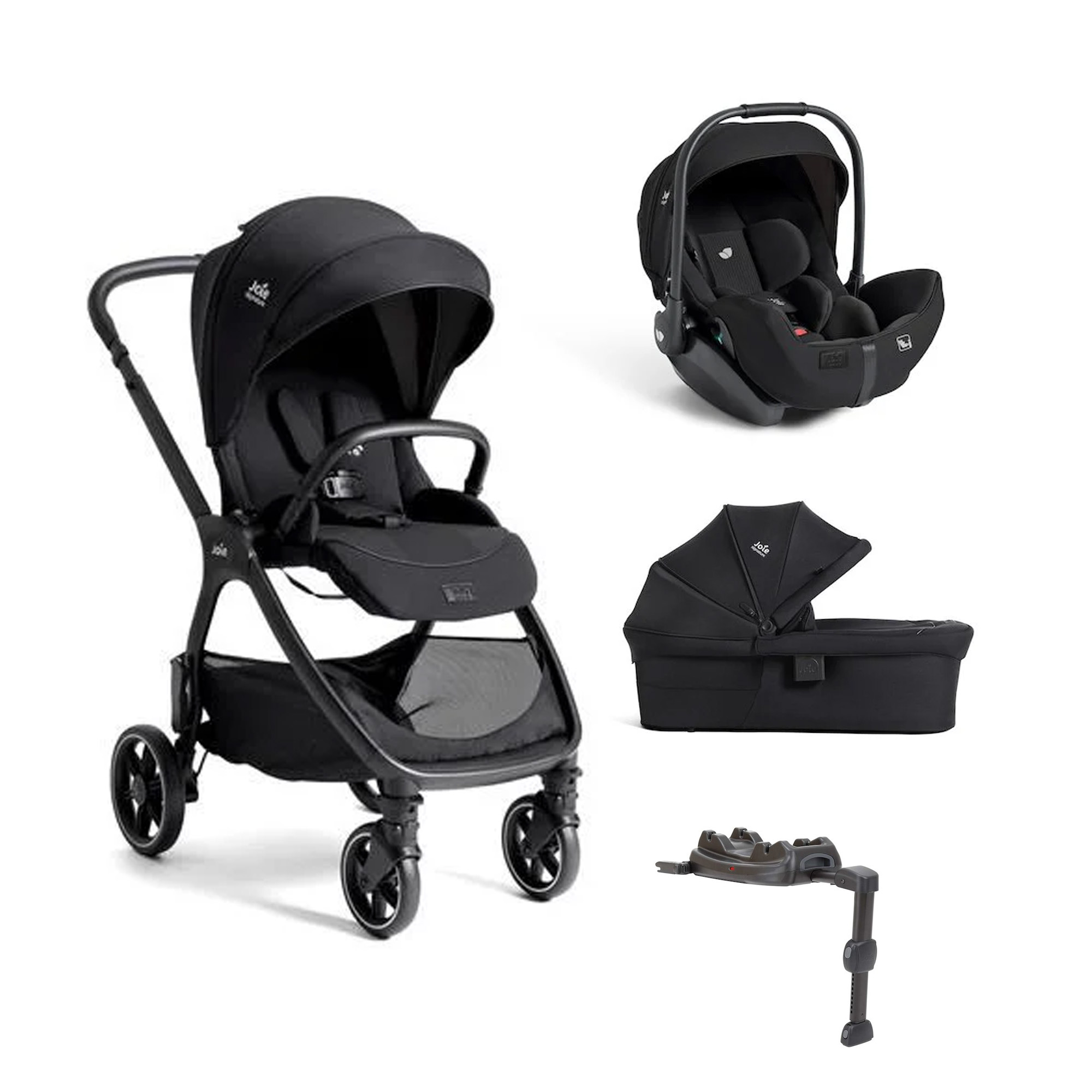 Joie Pack poussette trio XL Valora Eclipse + coque i-level pro + nacelle ramble XL + I-base LX 2 Unique