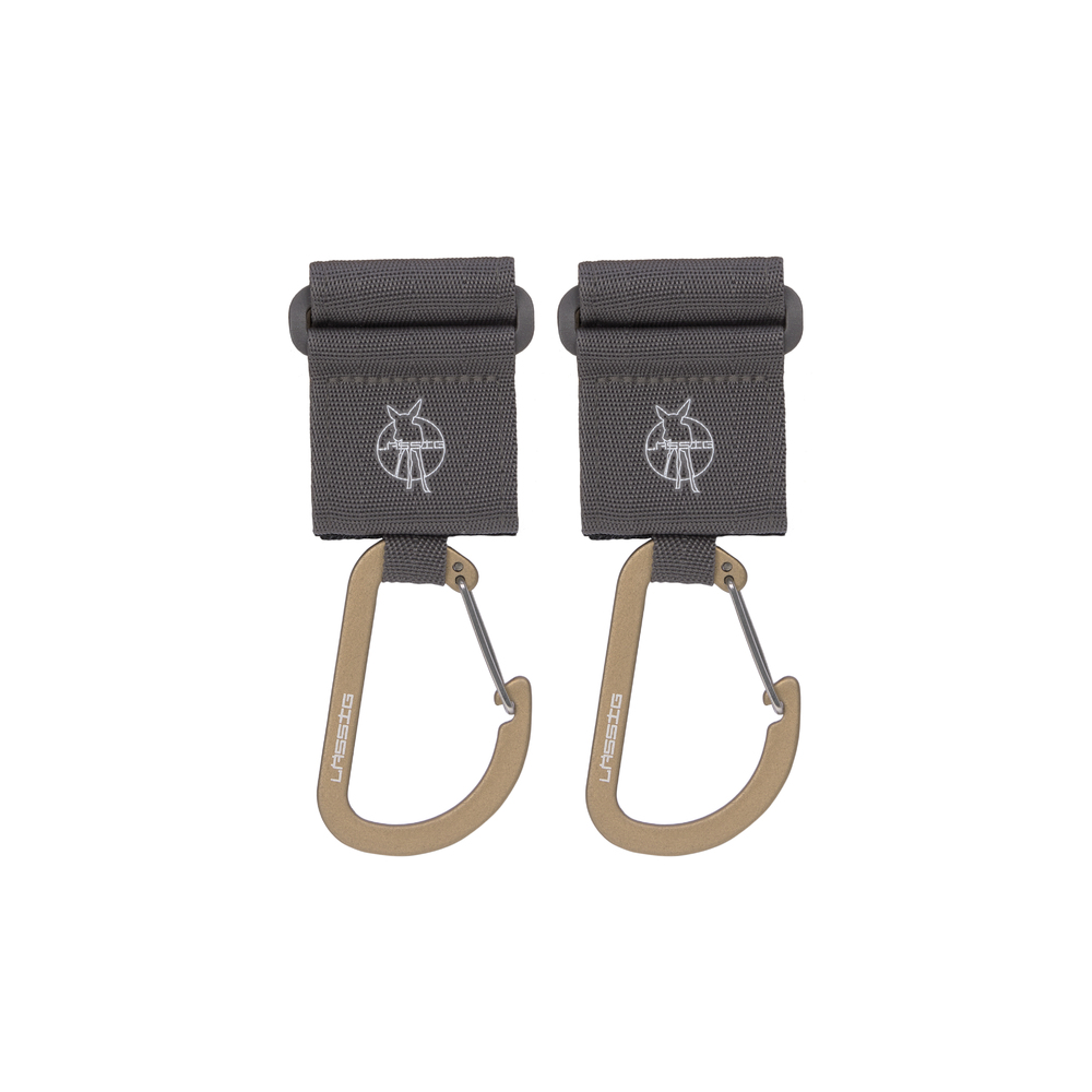 Lässig 2 attaches poussette avec mousqueton Anthracite