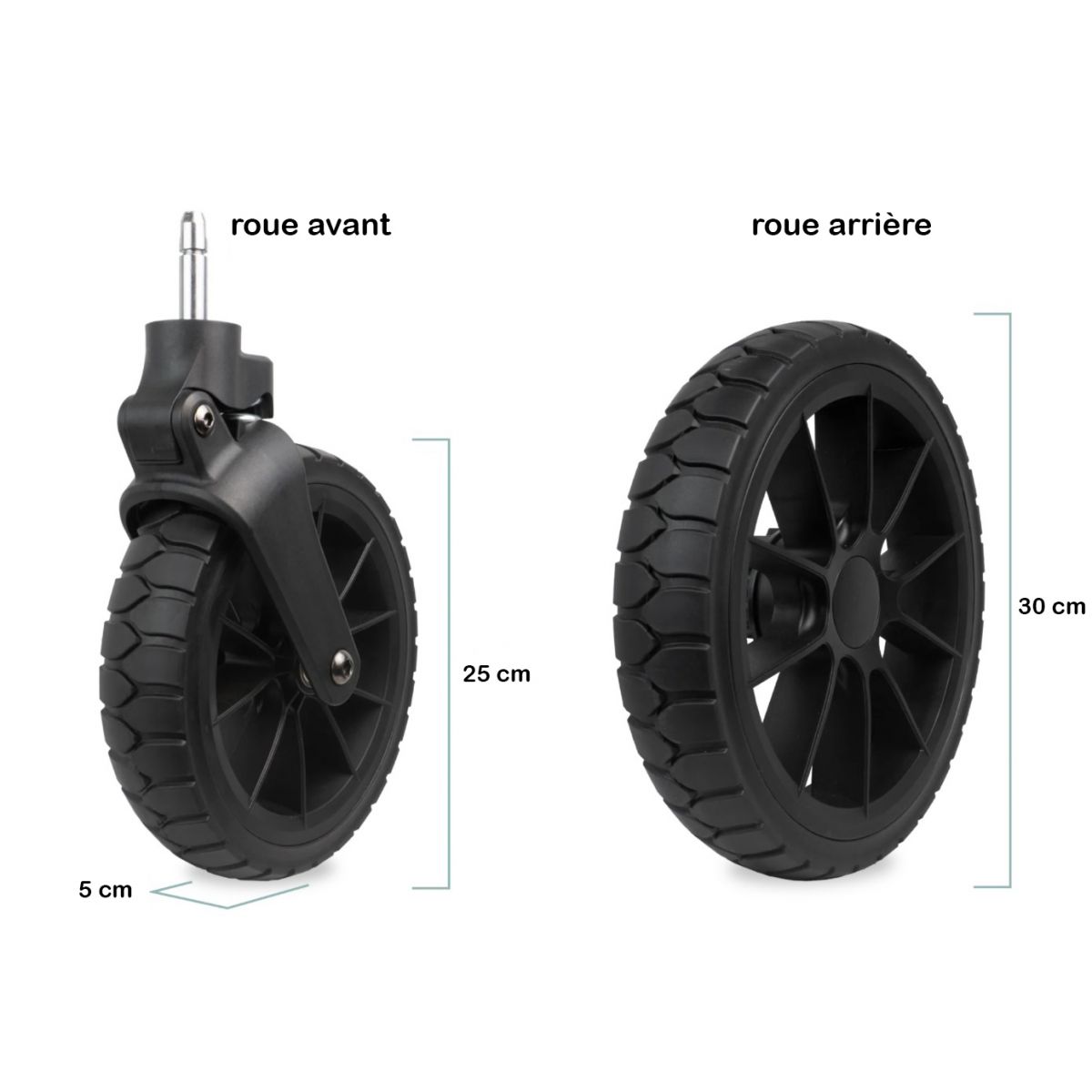 Familidoo Pack roues tout terrain Noir