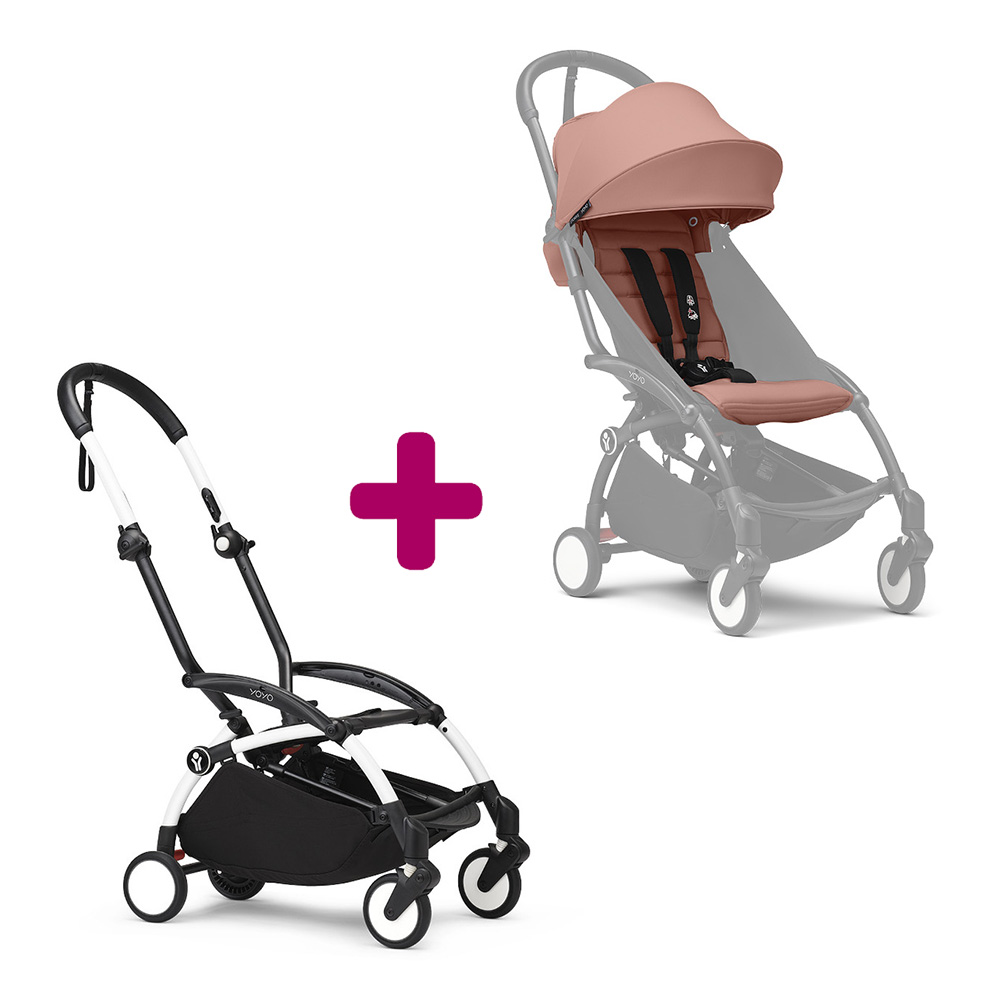 Stokke Poussette YOYO 3 Pack 6+ Ginger Cadre Blanc Unique