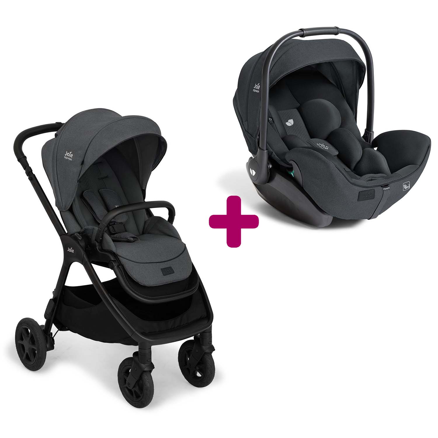 Joie Pack poussette duo Finiti Ebony + coque I-Level Pro Ebony Unique