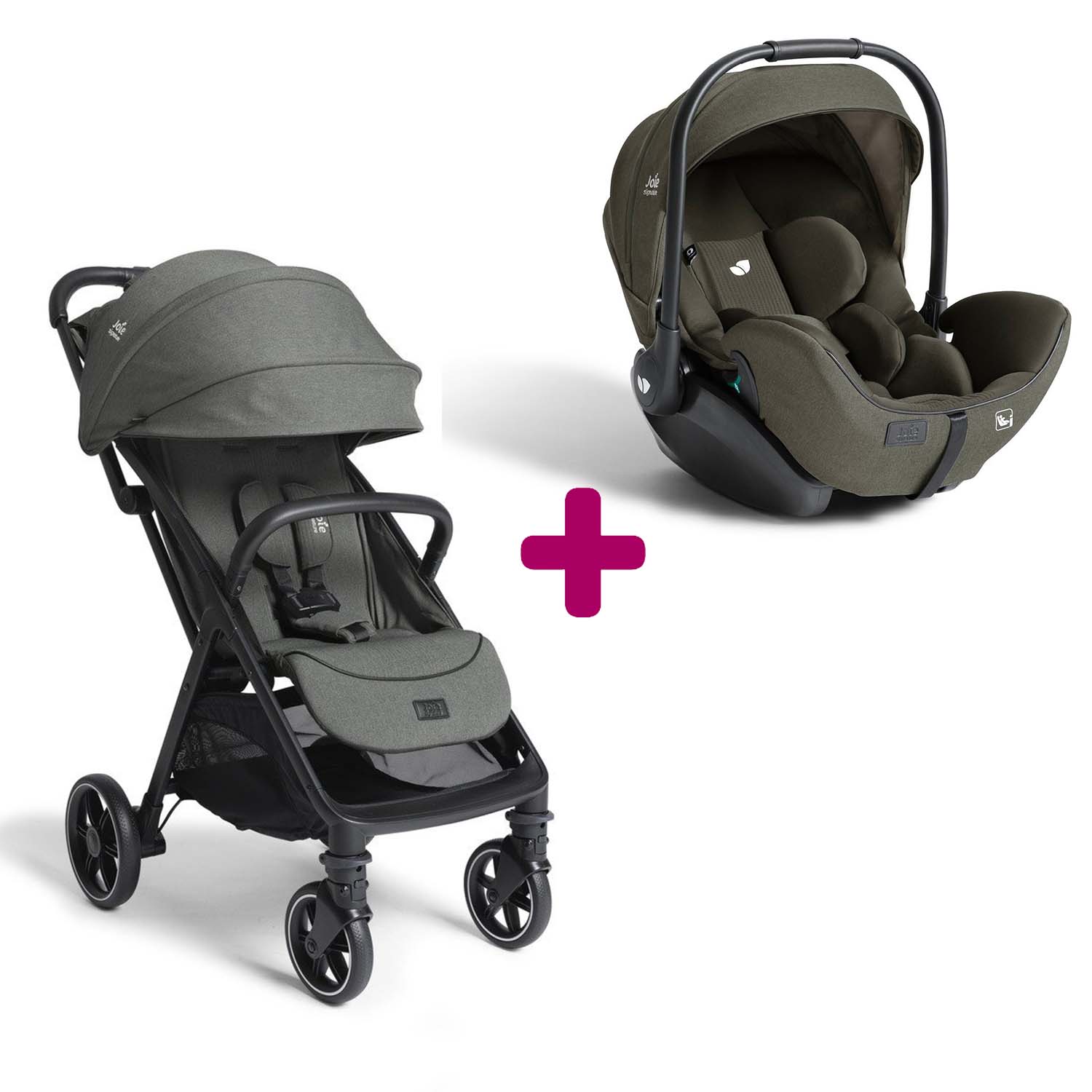 Joie Pack Poussette duo Parcel LX Evergreen + coque I-Level Pro Evergreen Unique