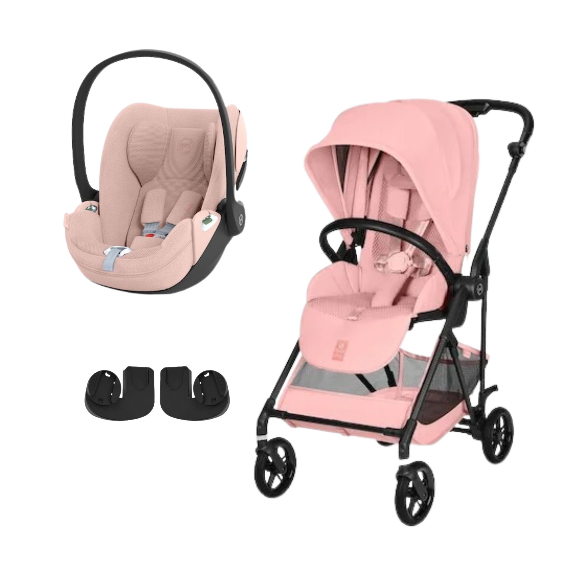 Cybex Pack Poussette duo Melio Candy Pink + coque Cloud T tissu plus Peach Pink Unique