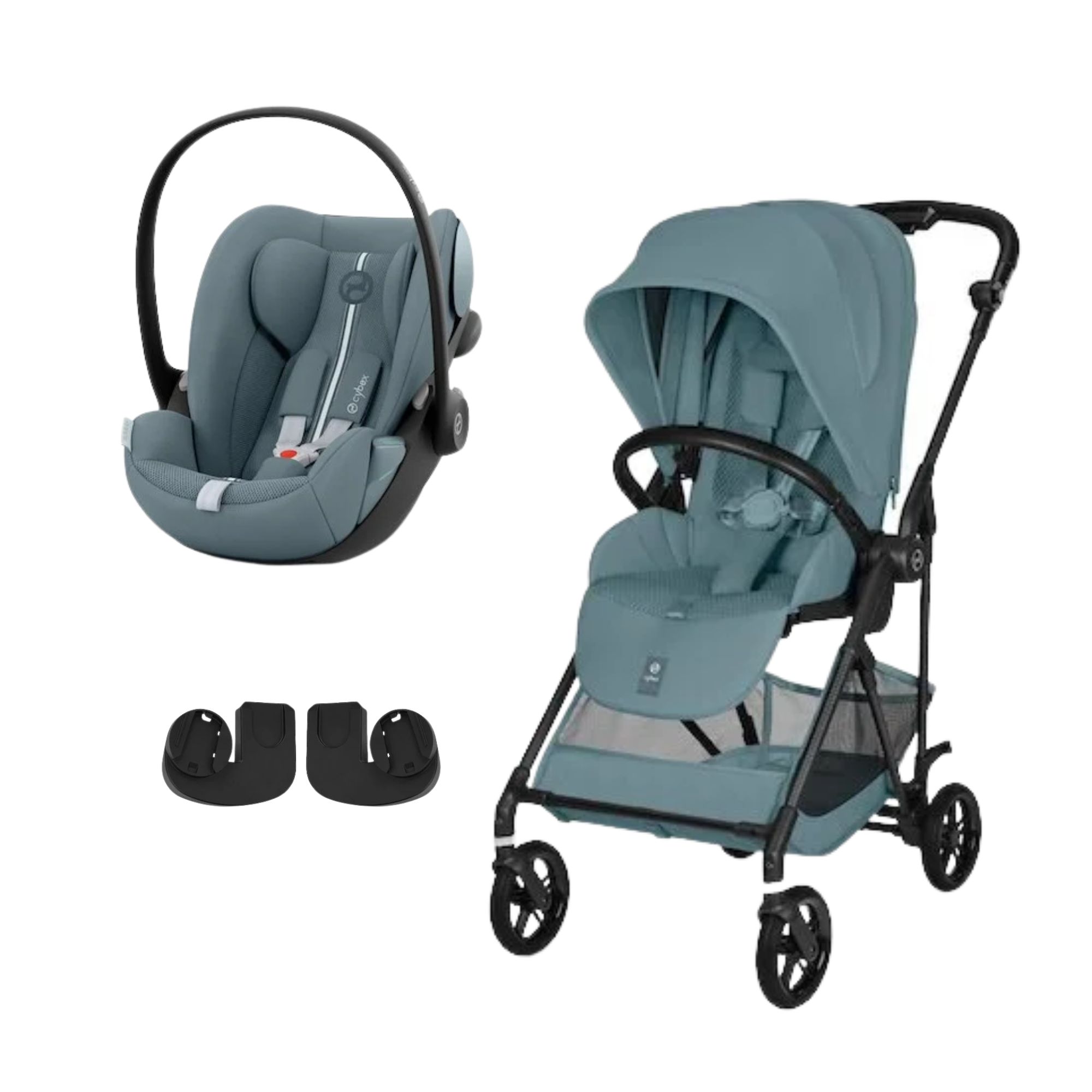 Cybex Pack Poussette duo Melio Stormy Blue + coque Cloud G tissu plus Stormy Blue Unique