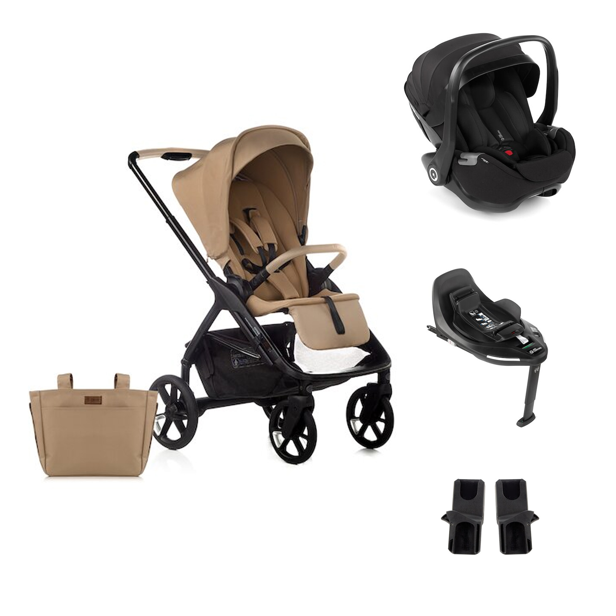 Jané Pack Poussette duo Keep avec coque Kombibaby sesame et base pivotante Unique