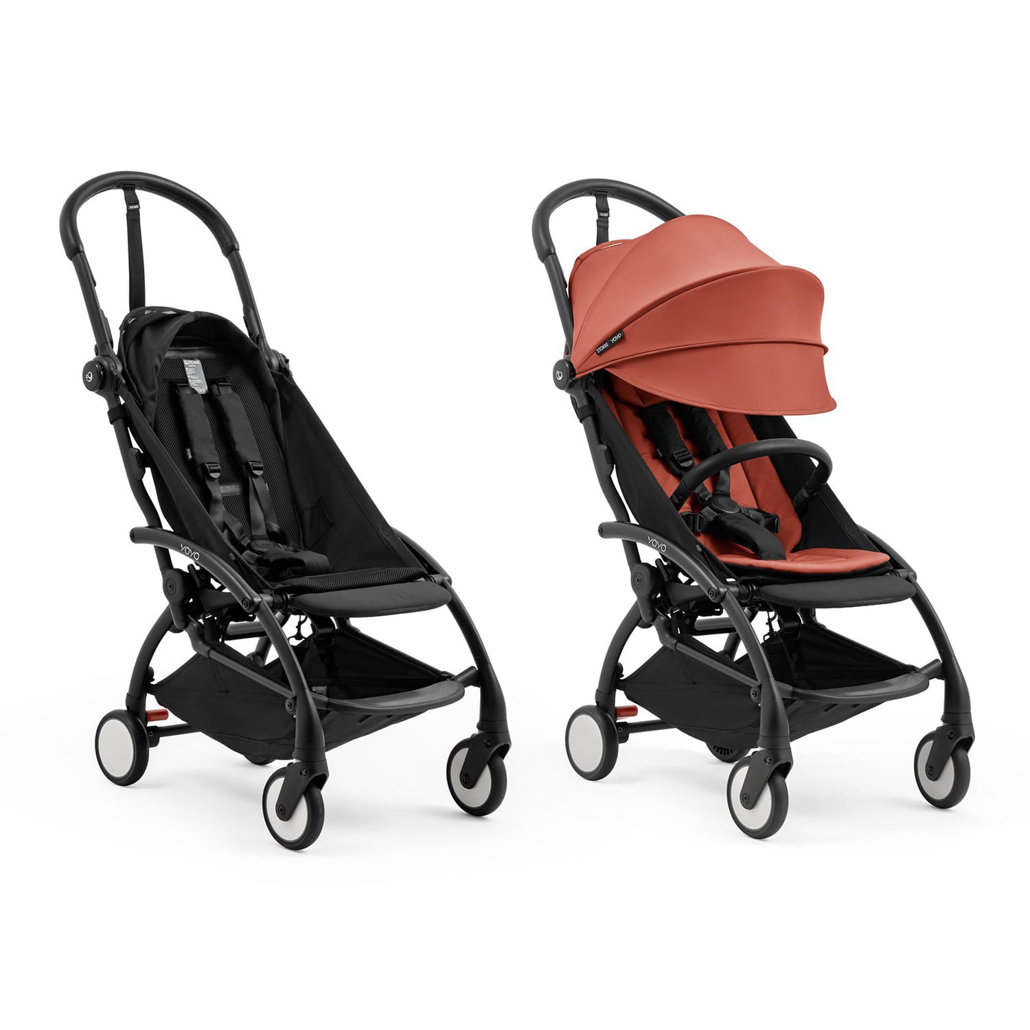 Stokke Pack Nouvelle Poussette YOYO 5 noir et Pack 6m Berry Unique