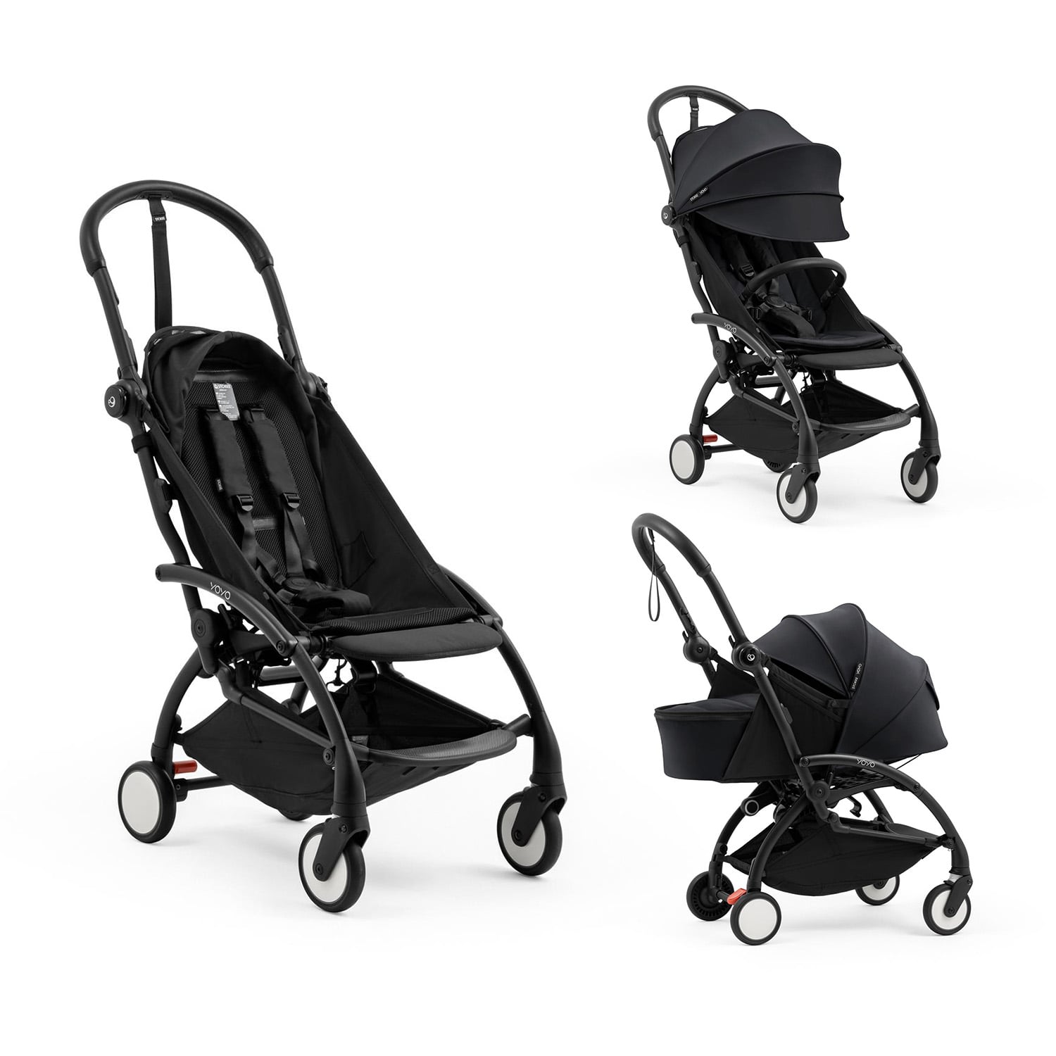 Stokke Pack Nouvelle Poussette YOYO 5 noir Pack Nouveau né et Pack 6m Black Unique