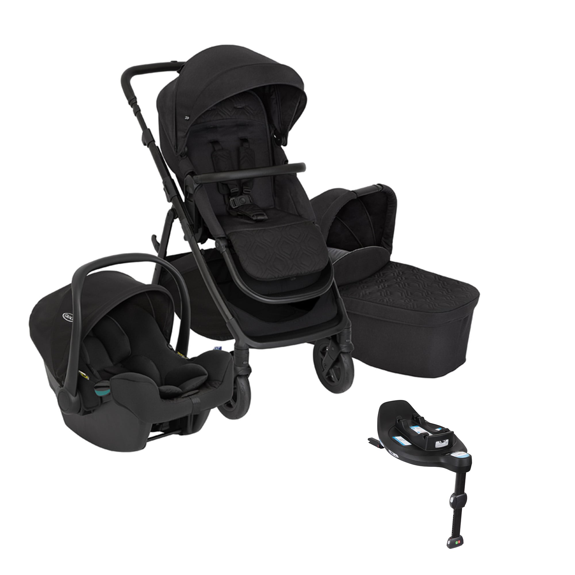 Graco Pack Poussette Trio near2me dlx + coque + nacelle + base Unique